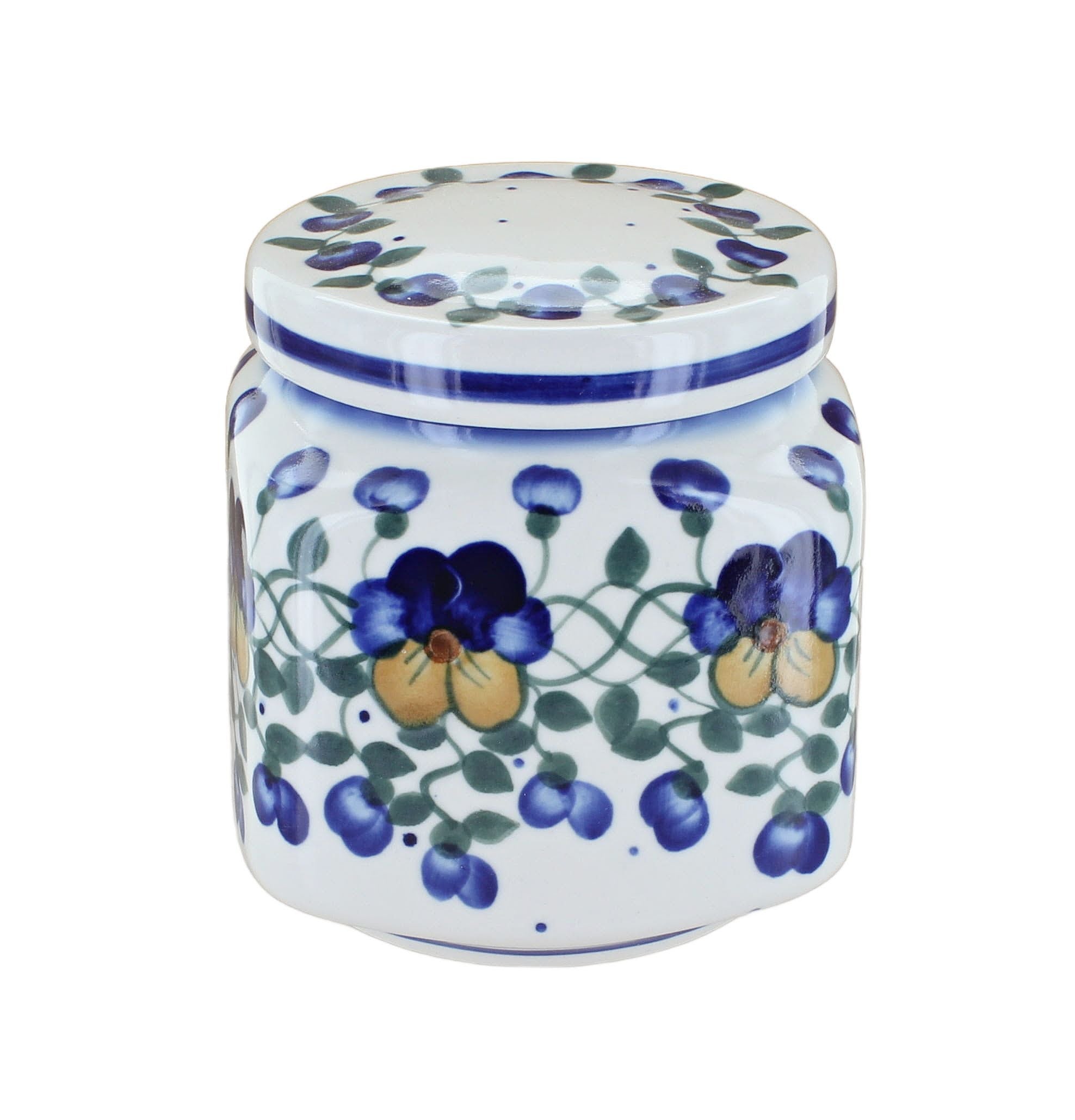 WR Unikat Pansies Counter Storage — Polish Pottery