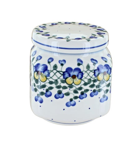 WR Unikat Pansies Counter Storage — Polish Pottery