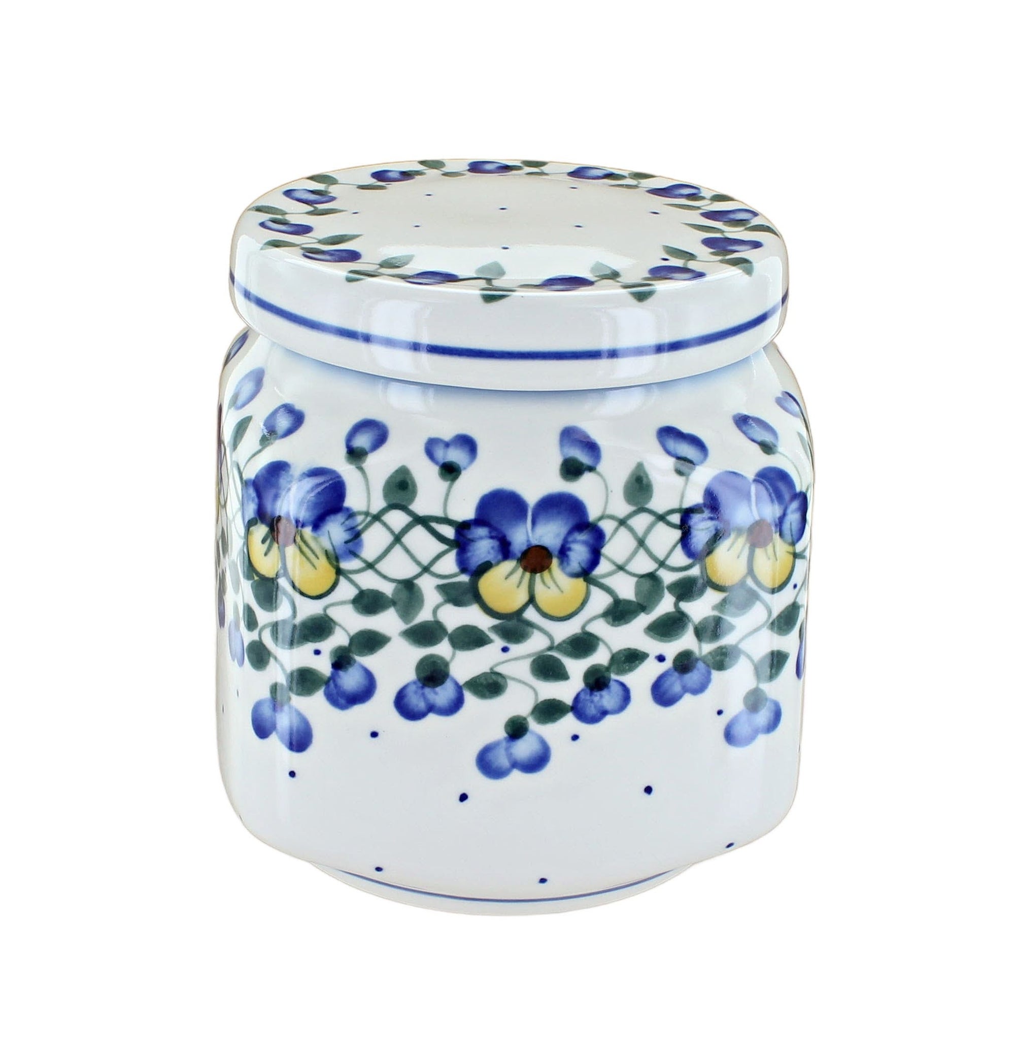 WR Unikat Pansies Counter Storage — Polish Pottery