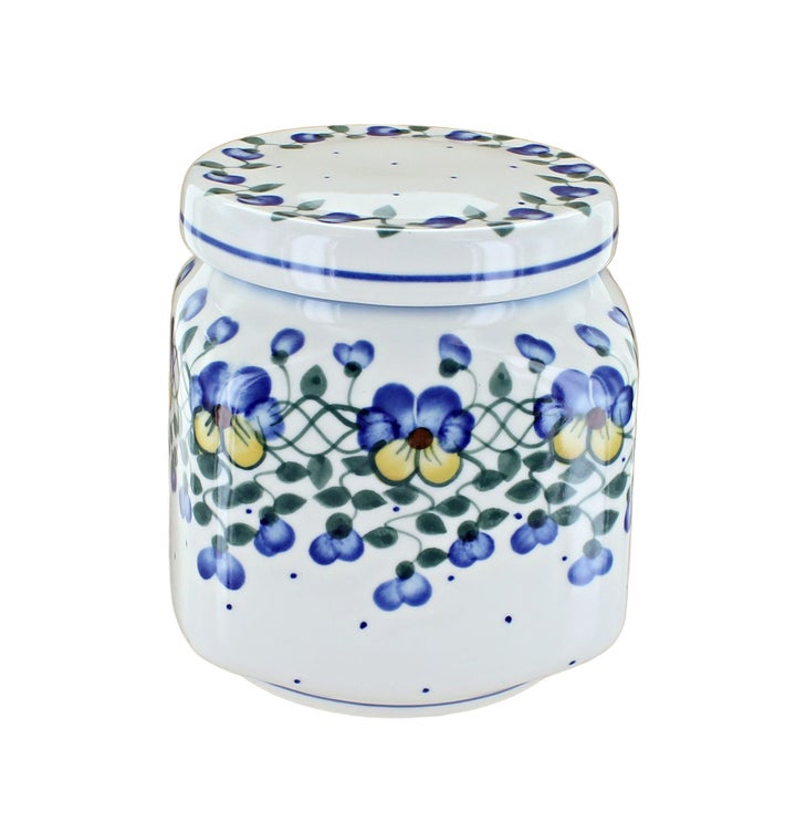 WR Unikat Pansies Counter Storage — Polish Pottery
