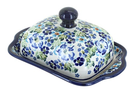 Zaklady Vintage Violet Butter Dish — Polish Pottery
