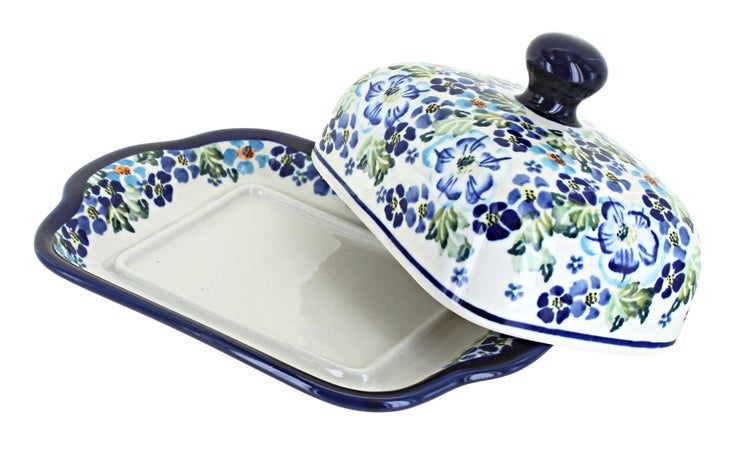 Detail image of Zaklady Vintage Violet Butter Dish — Polish Pottery