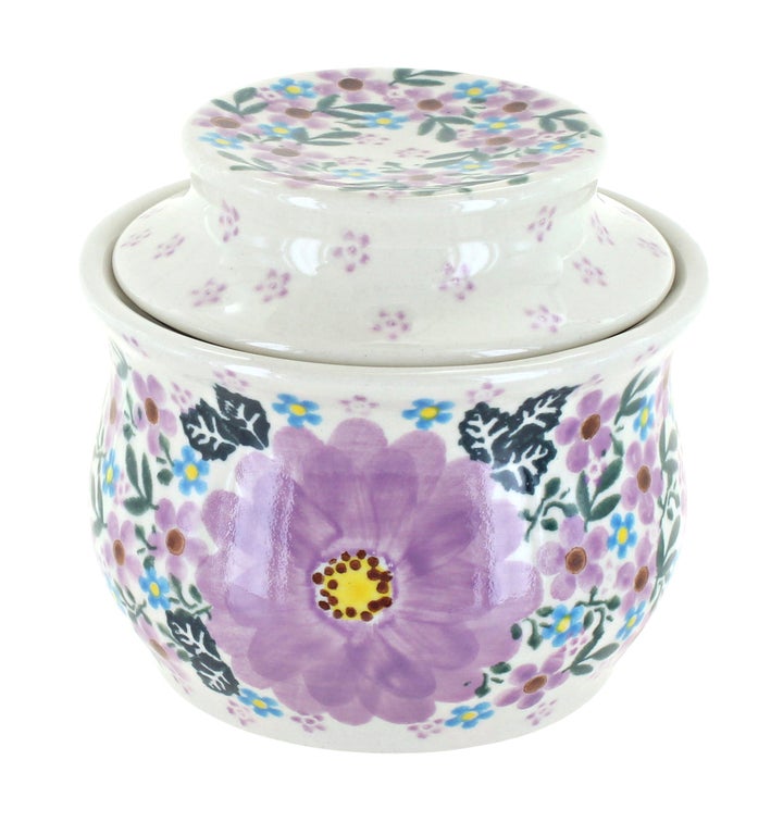 Vena Lilac Garden Butter Dish — Polish Pottery