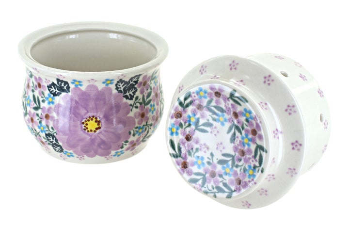 Vena Lilac Garden Butter Dish — Polish Pottery