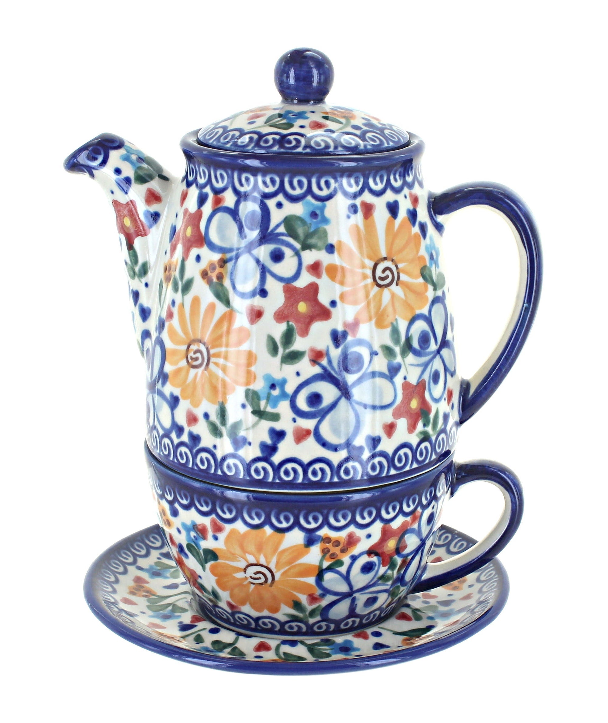 Vena Butterfly Teapot — Polish Pottery
