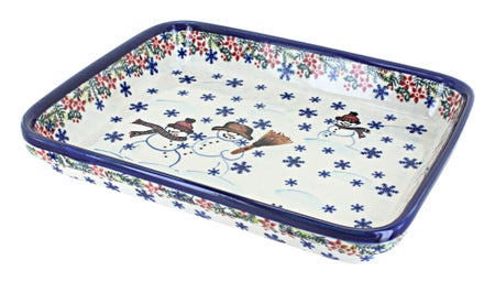 Vena Snowflake Friends Medium Bakeware — Polish Pottery