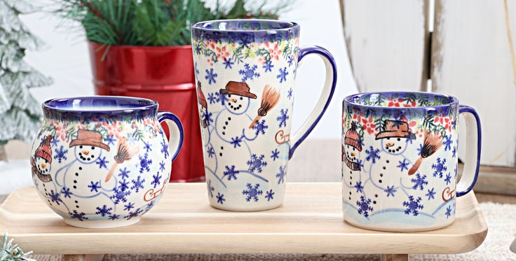 Detail image of Vena Snowflake Friends Mug — Polish Pottery