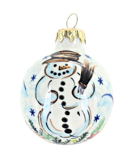 Vena Little Snowman Small Christmas Ball — Polish Pottery
