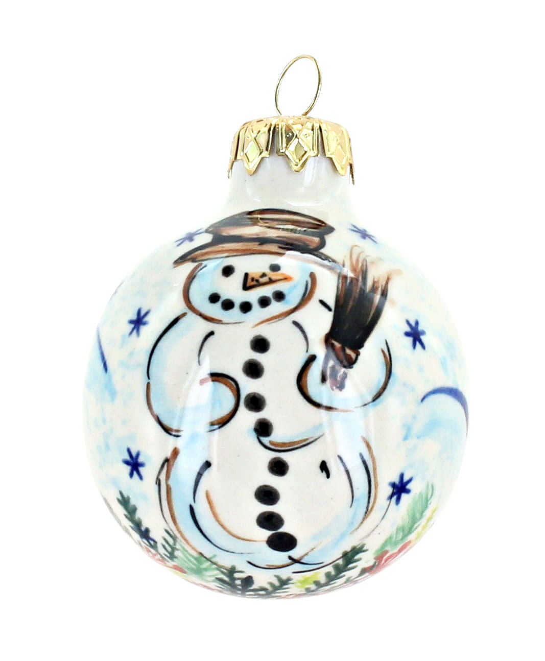 Vena Little Snowman Small Christmas Ball — Polish Pottery