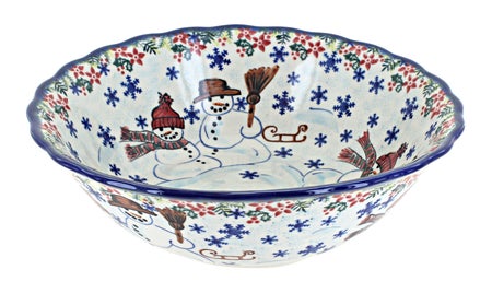 Vena Snowflake Friends Large Serving Piece — Polish Pottery