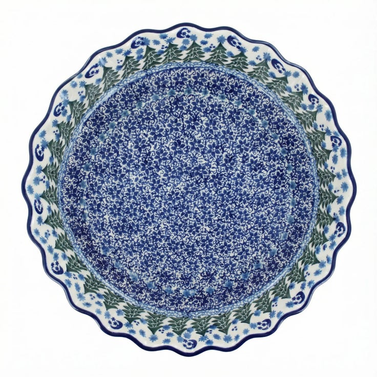 Detail image of Ceramika Artystyczna Evergreen Magic Pie Plate — Polish Pottery