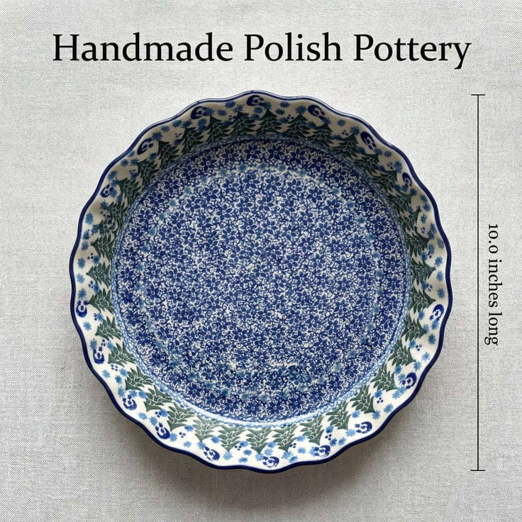 Detail image of Ceramika Artystyczna Evergreen Magic Pie Plate — Polish Pottery