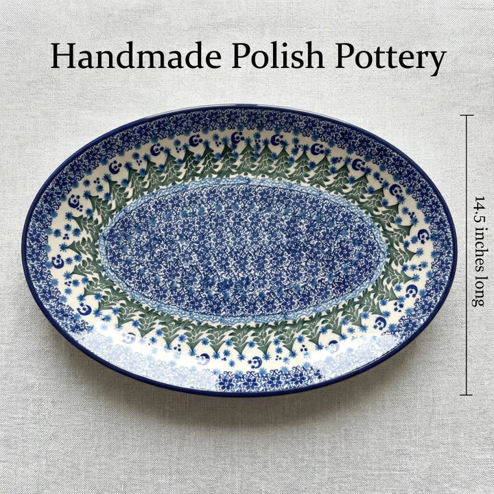 Ceramika Artystyczna Evergreen Magic Large Serving Piece — Polish Pottery