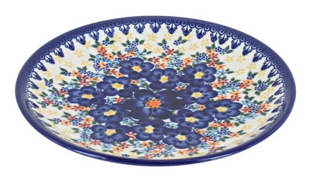 Vena Blue Dahlia Dining Plates & Bowls — Polish Pottery