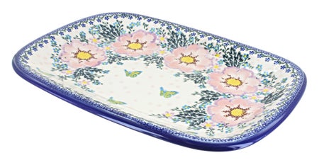 Vena Apple Blossom Large Serving Piece — Polish Pottery
