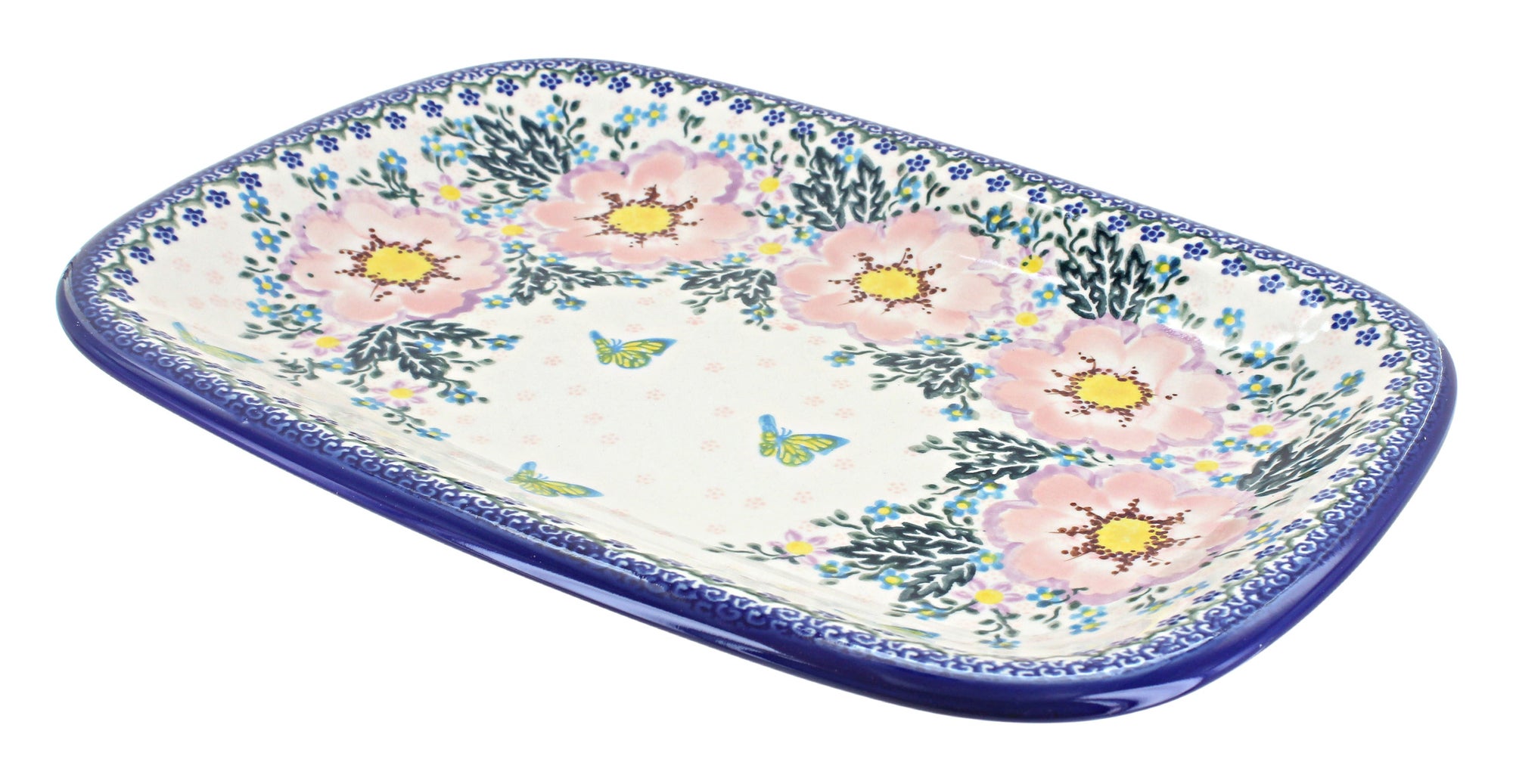Vena Apple Blossom Large Serving Piece — Polish Pottery