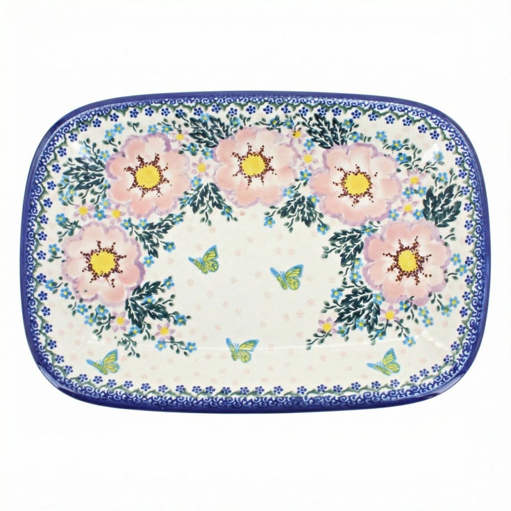 Detail image of Vena Apple Blossom Large Serving Piece — Polish Pottery
