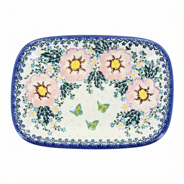 Detail image of Vena Apple Blossom Medium Serving Piece — Polish Pottery