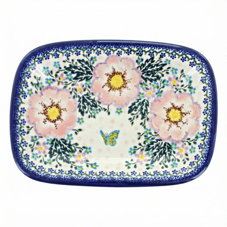 Detail image of Vena Apple Blossom Small Serving Piece — Polish Pottery
