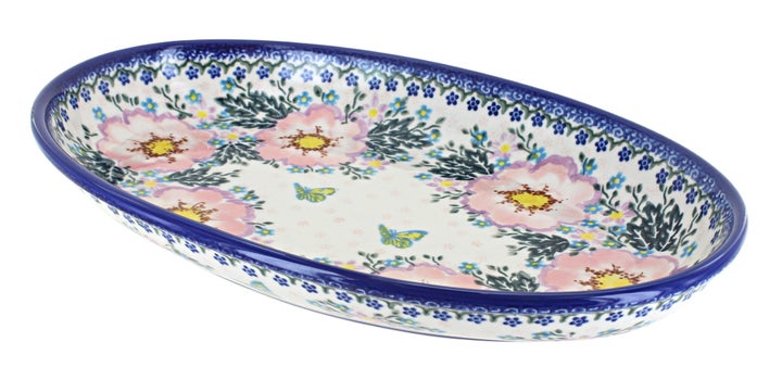 Vena Apple Blossom Large Serving Piece — Polish Pottery