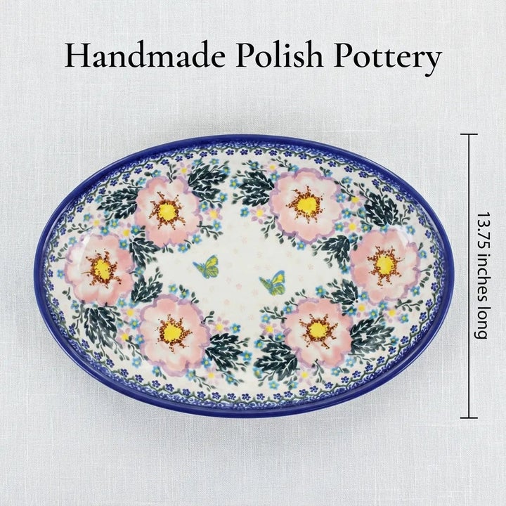 Vena Apple Blossom Large Serving Piece — Polish Pottery