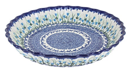 Vena Misty Pie Plate — Polish Pottery