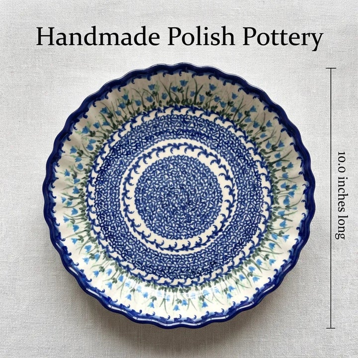 Vena Misty Pie Plate — Polish Pottery