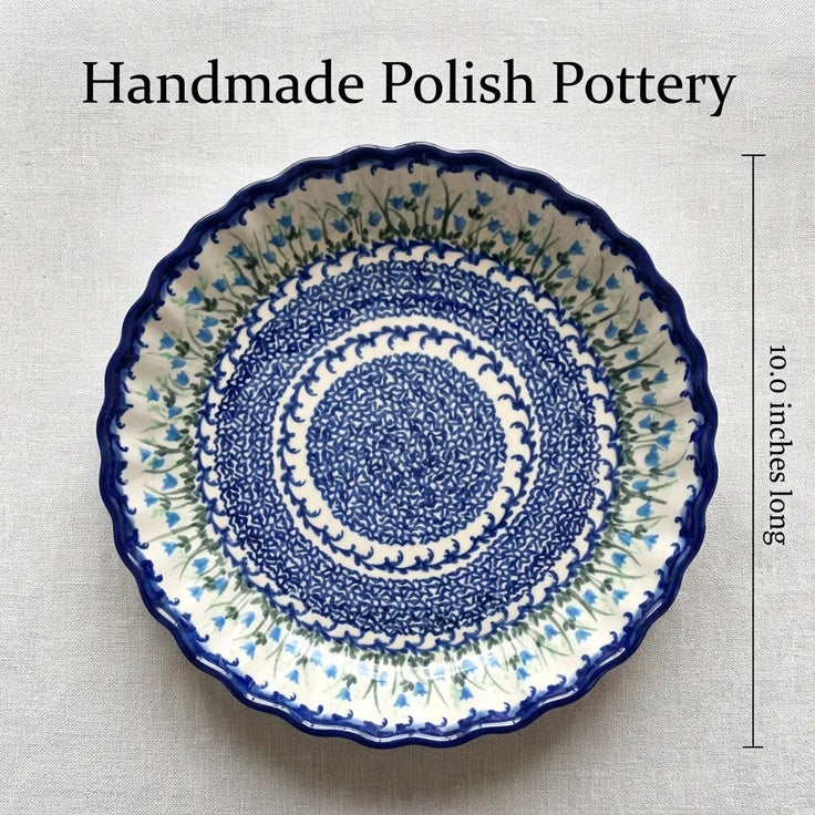 Detail image of Vena Misty Pie Plate — Polish Pottery
