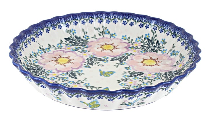 Vena Apple Blossom Pie Plate — Polish Pottery