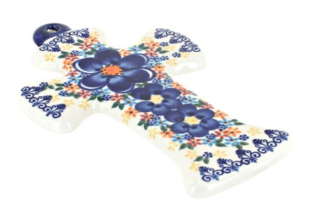 Vena Blue Dahlia Décor — Polish Pottery