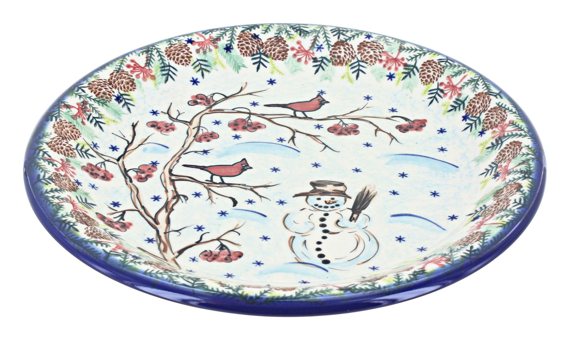 Vena Little Snowman Dining Plates & Bowls — Polish Pottery