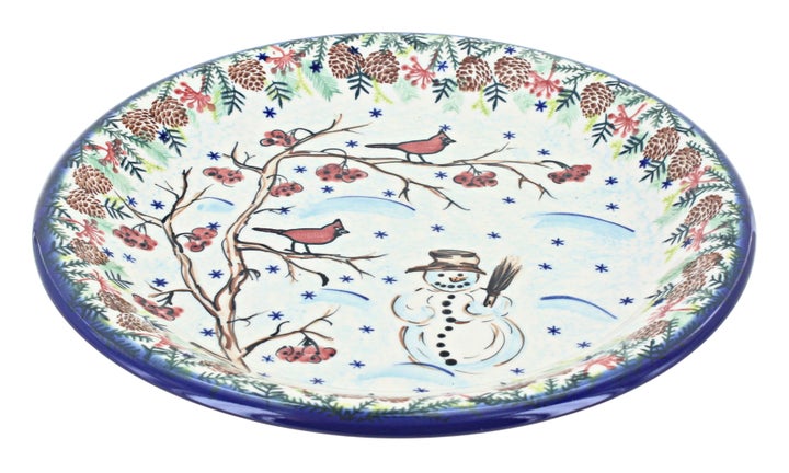 Vena Little Snowman Dining Plates & Bowls — Polish Pottery