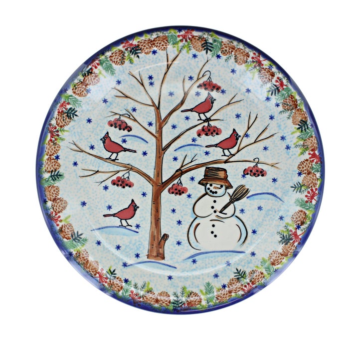 Vena Little Snowman Dining Plates & Bowls — Polish Pottery