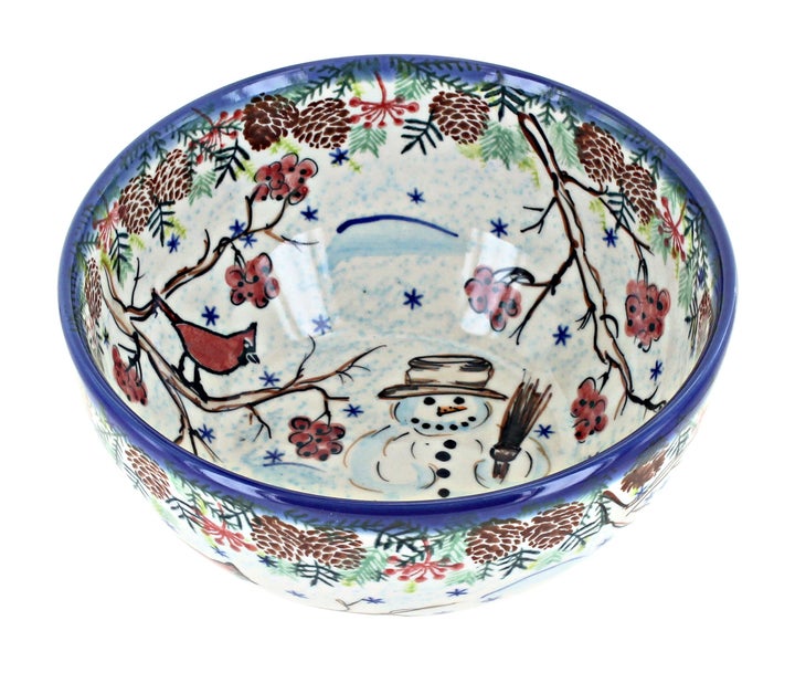 Vena Little Snowman Dining Plates & Bowls — Polish Pottery