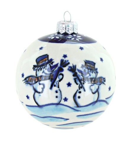 Zaklady Frosty Friend Large Christmas Ball — Polish Pottery