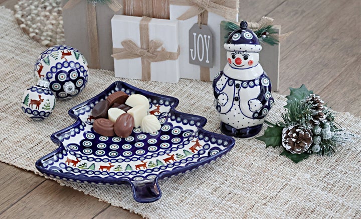 Zaklady Reindeer Pine Small Christmas Ball — Polish Pottery