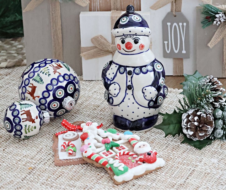 Zaklady Reindeer Pine Small Christmas Ball — Polish Pottery