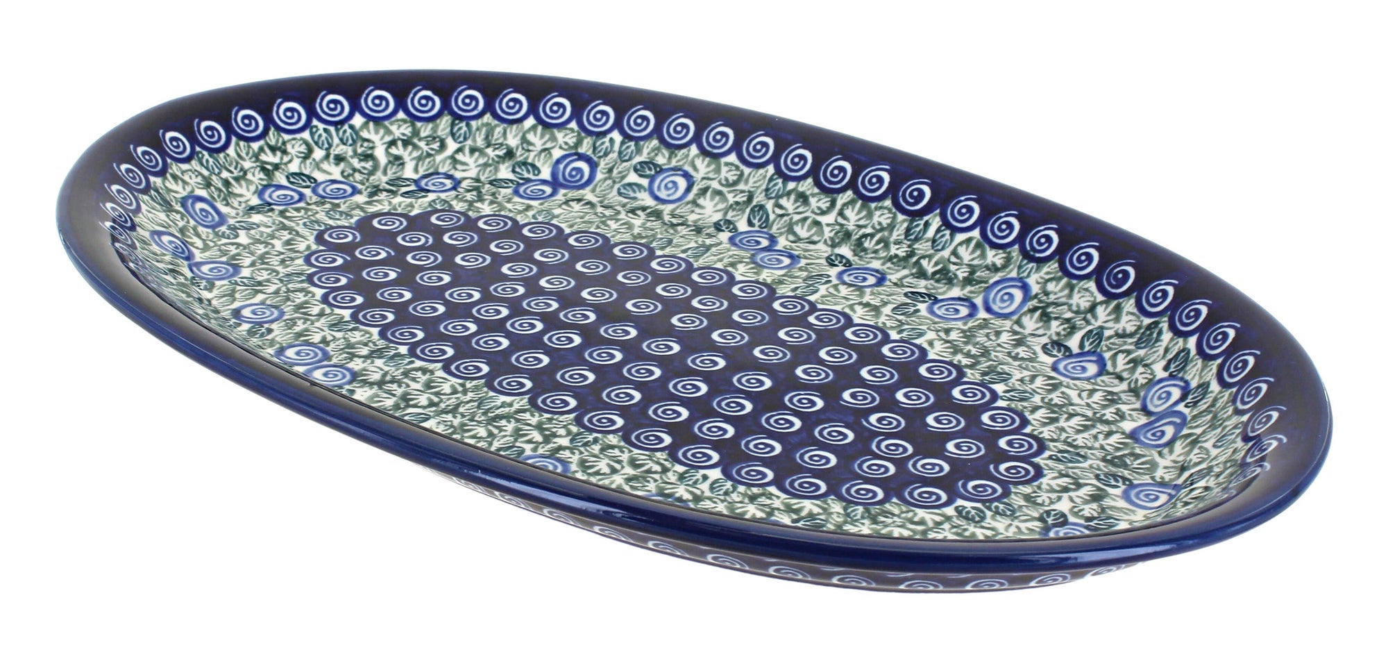 Zaklady Seaside Swirl Large Serving Piece — Polish Pottery