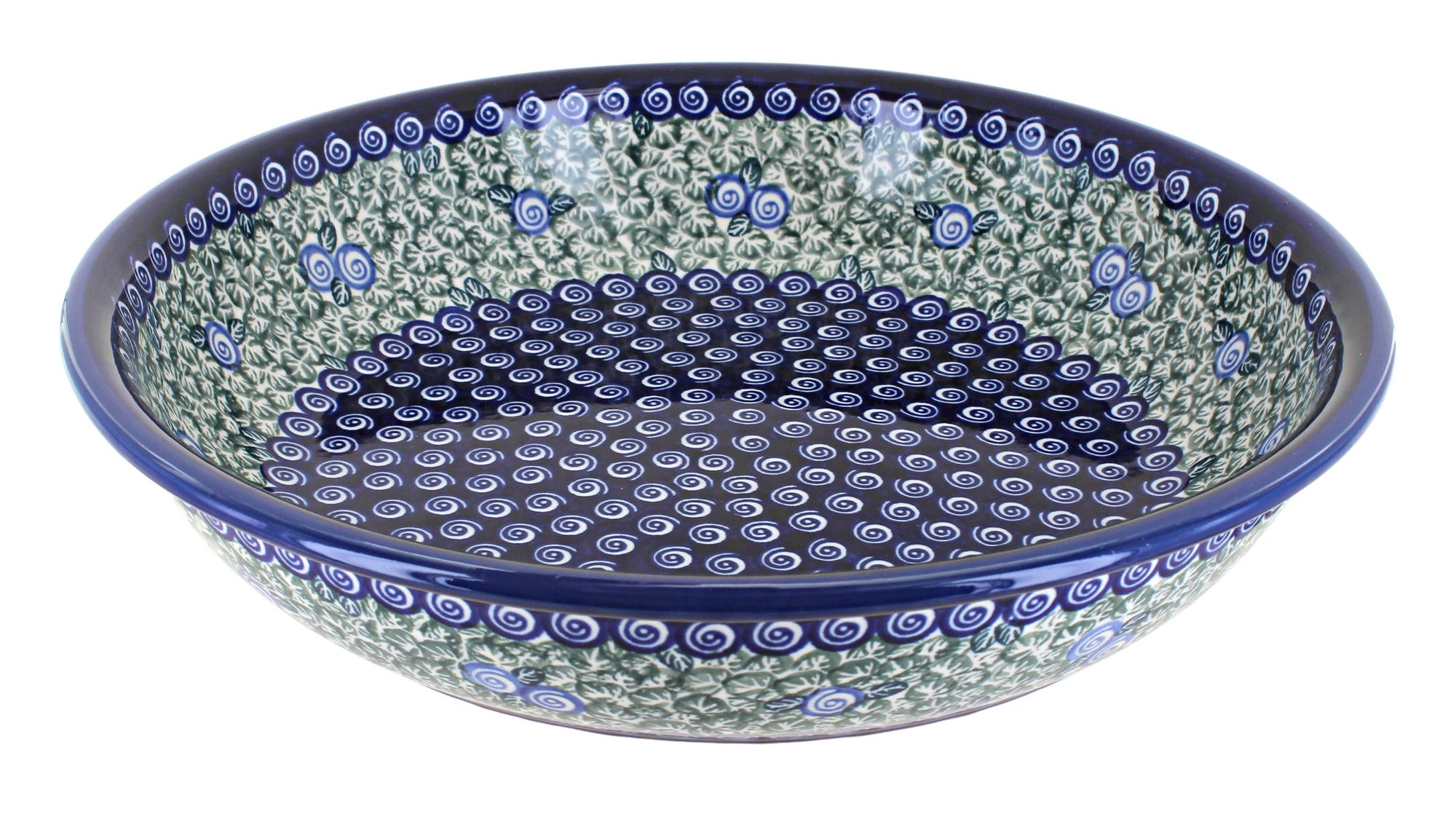 Zaklady Seaside Swirl Large Serving Piece — Polish Pottery