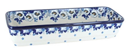 Ceramika Artystyczna Georgia Blue Loaf Baker — Polish Pottery