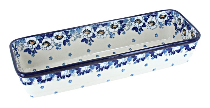 Ceramika Artystyczna Georgia Blue Loaf Baker — Polish Pottery