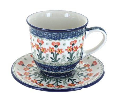 Ceramika Artystyczna Peach Posy Coffee & Tea Accessories — Polish Pottery