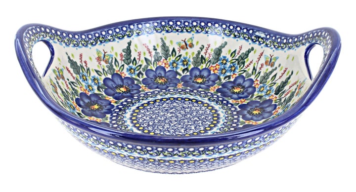 Vena Garden of Blue Large Serving Piece — Polish Pottery