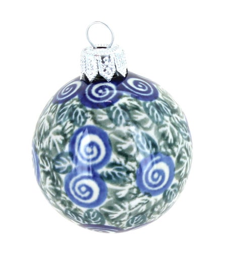 Zaklady Seaside Swirl Small Christmas Ball — Polish Pottery