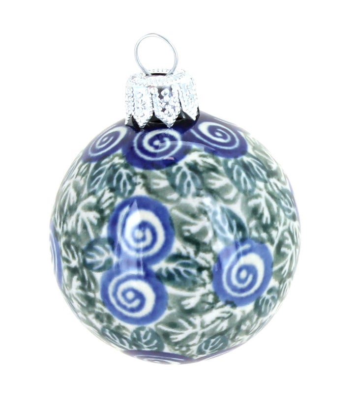 Zaklady Seaside Swirl Small Christmas Ball — Polish Pottery