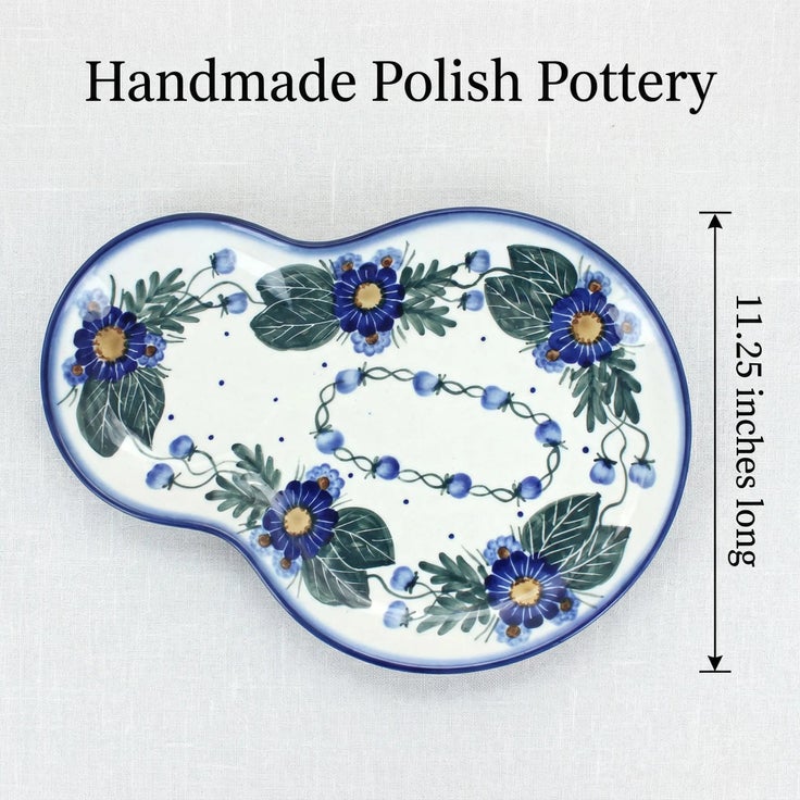 Detail image of WR Unikat Forget Me Not Dining Plates & Bowls — Polish Pottery