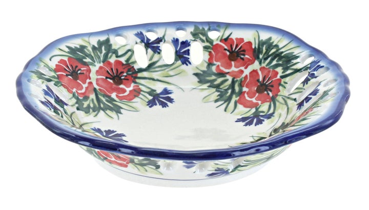 WR Unikat Cherry Red Bouquet Countertop Accessories — Polish Pottery
