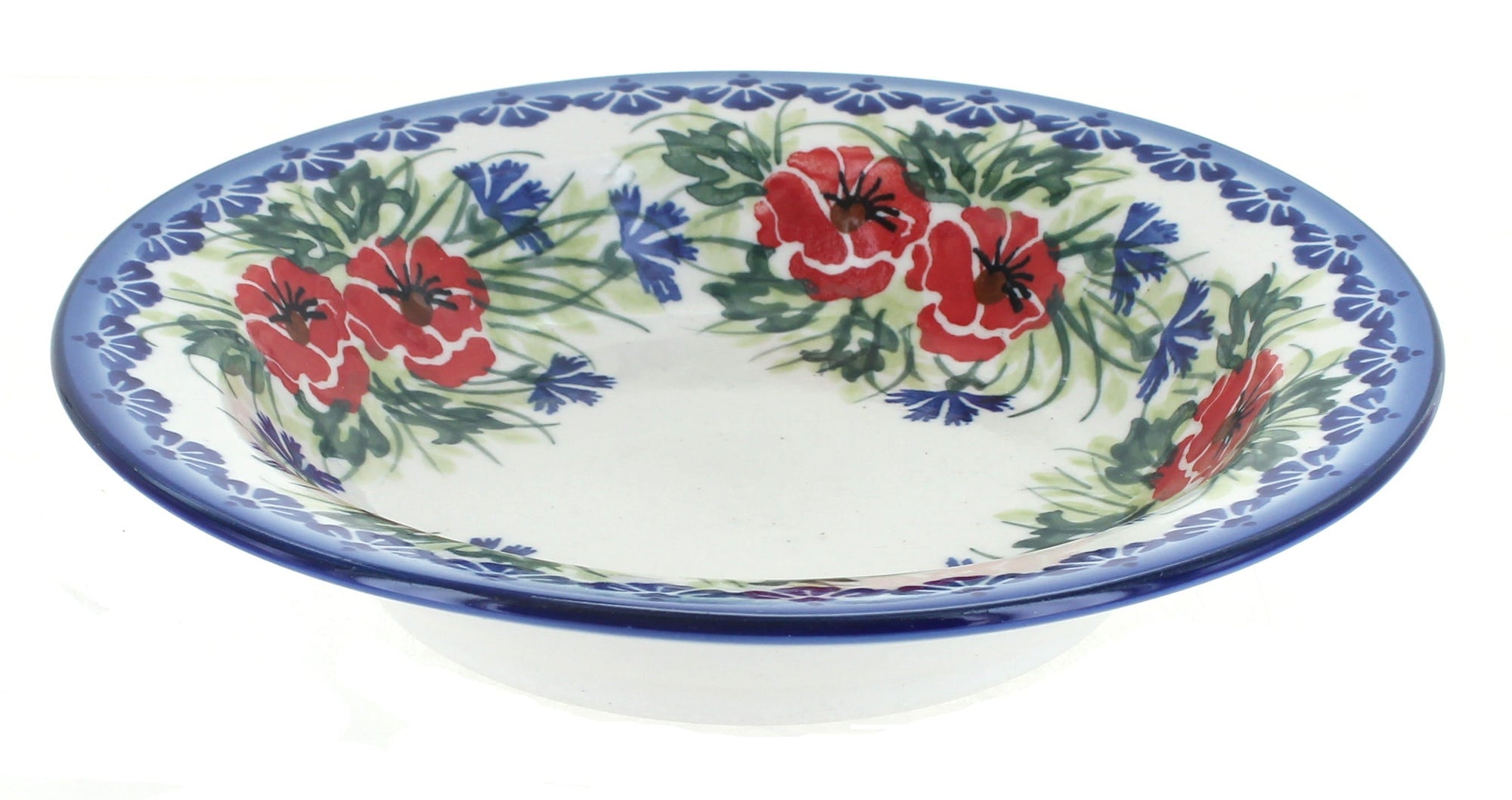 WR Unikat Cherry Red Bouquet Dining Plates & Bowls — Polish Pottery