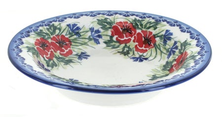 WR Unikat Cherry Red Bouquet Dining Plates & Bowls — Polish Pottery