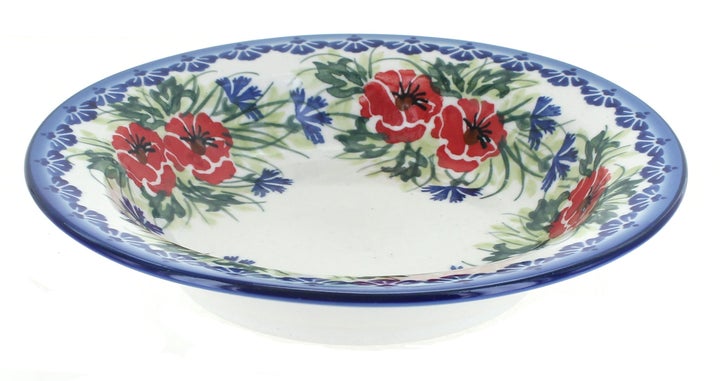 WR Unikat Cherry Red Bouquet Dining Plates & Bowls — Polish Pottery